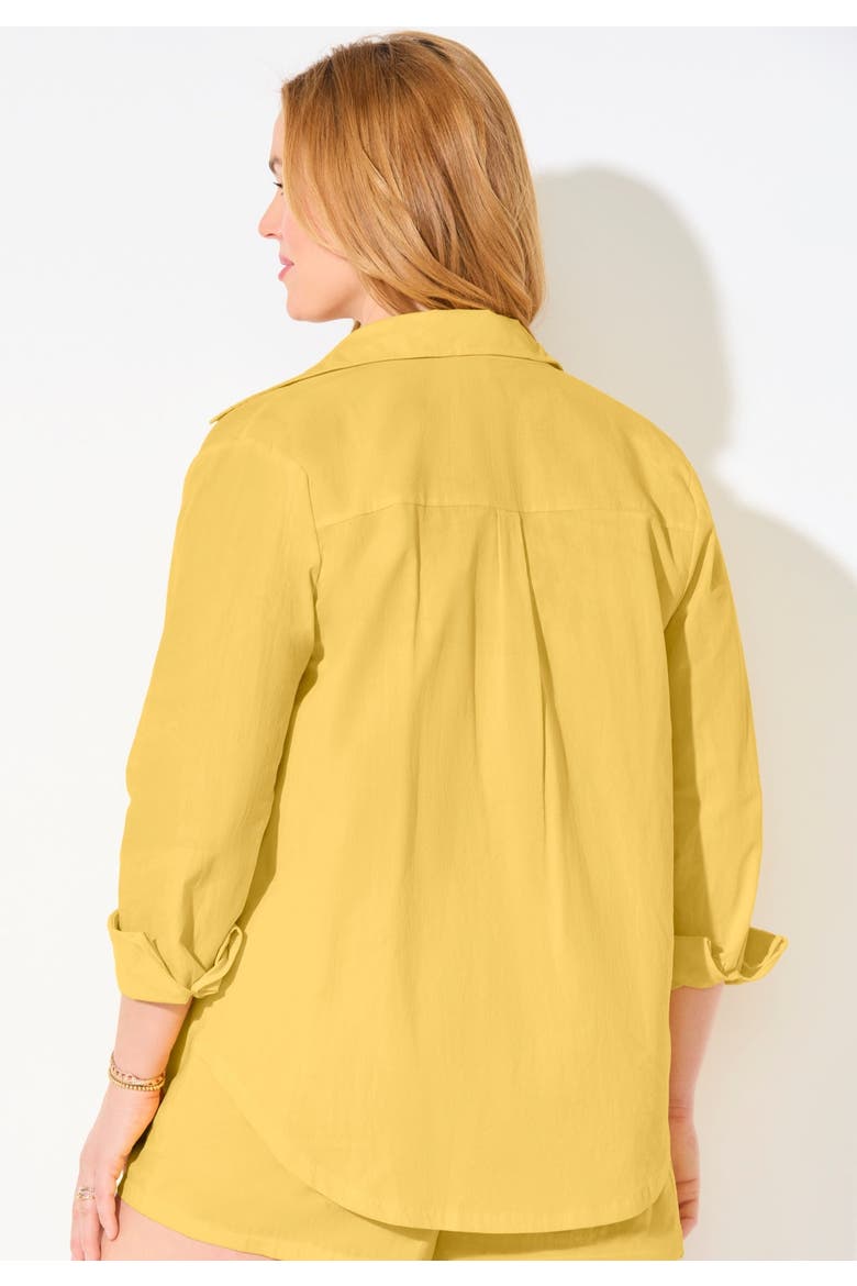 Cotton Beach Shirt Cover Up, Alternate, color, Lemon Mist