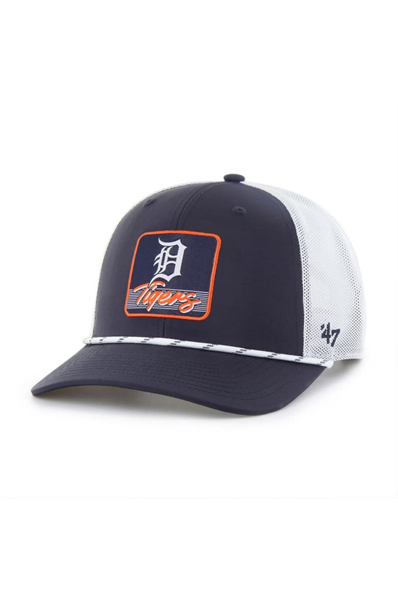 Men's '47 Navy/White Detroit Tigers Scratch Adjustable Trucker Hat, Main, color, Navy