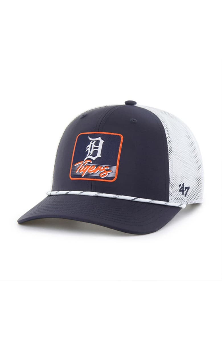 '47 Men's '47 Navy/White Detroit Tigers Scratch Adjustable Trucker Hat, Main, color, Navy