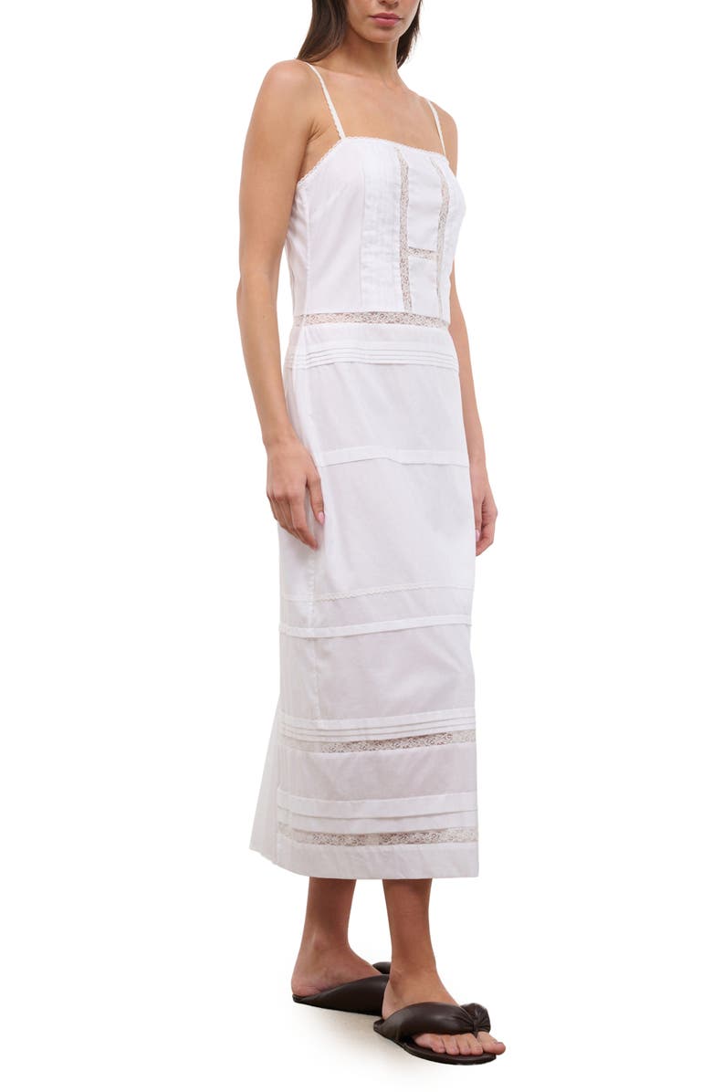 STAUD Corinna Lace Detail Cotton Maxi Dress, Alternate, color, Ivory