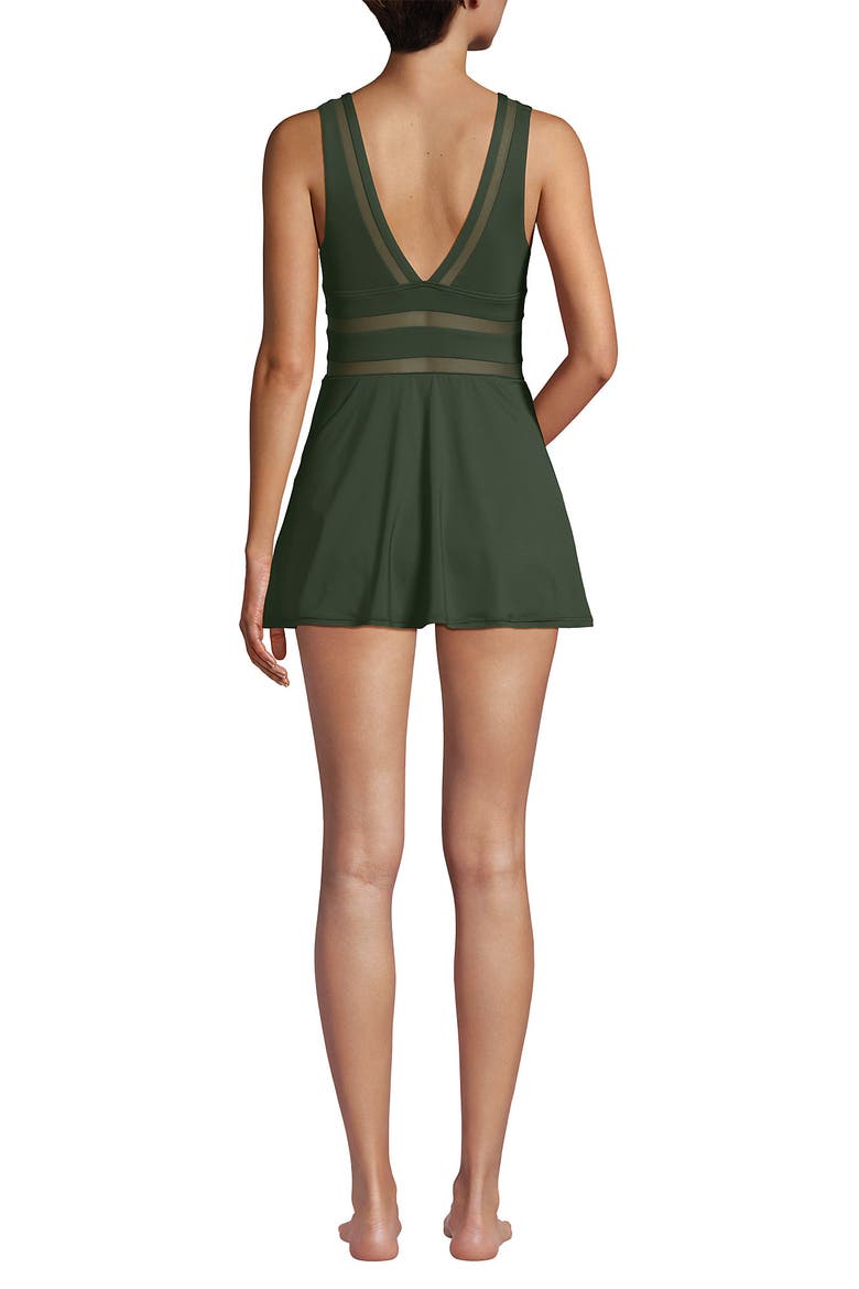 mini swim dress Women's Plus Size Side Tie Mini Swim Dress Swimsuit - Lands' End - Black