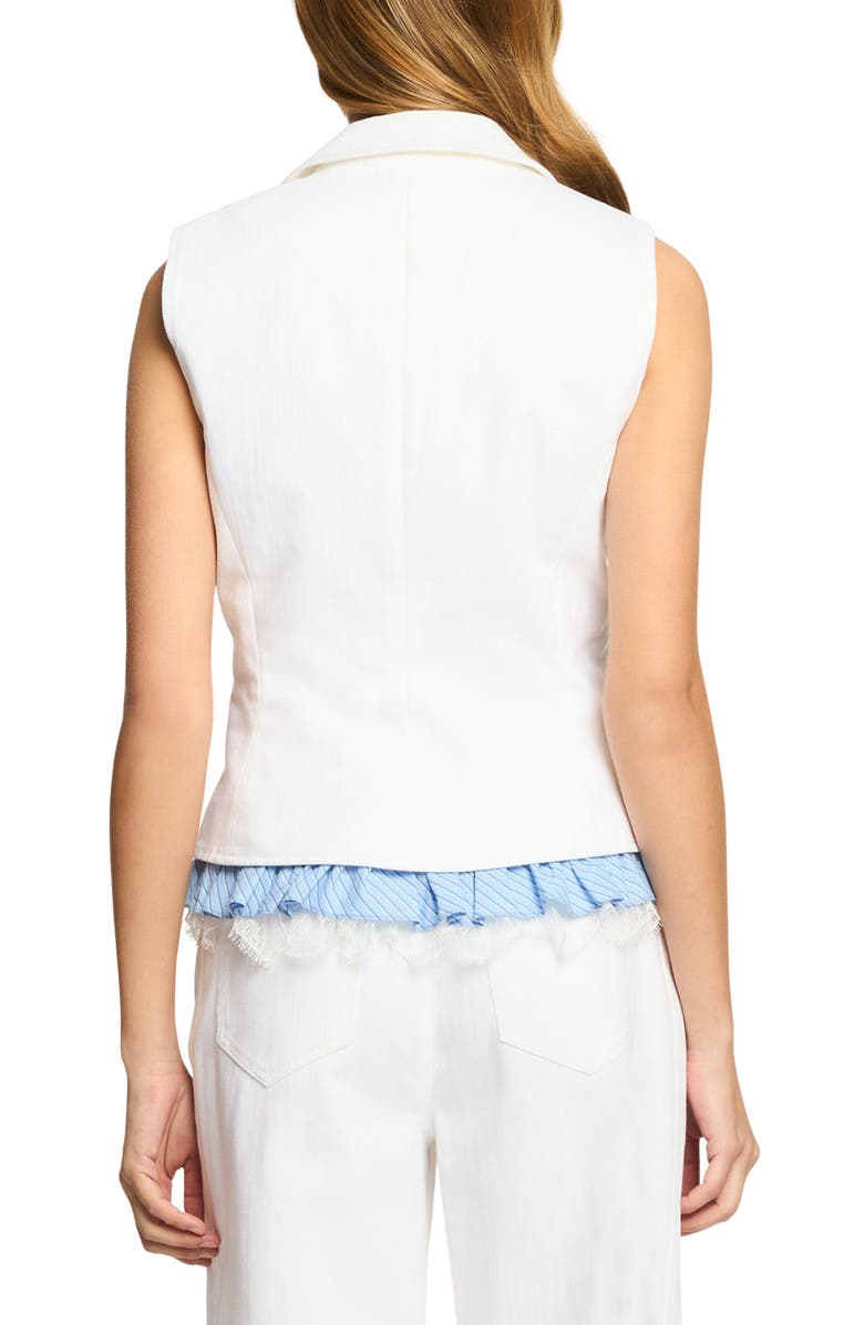 Cinq à Sept Jessie Ruffle Hem Vest, Alternate, color, White/ Multi