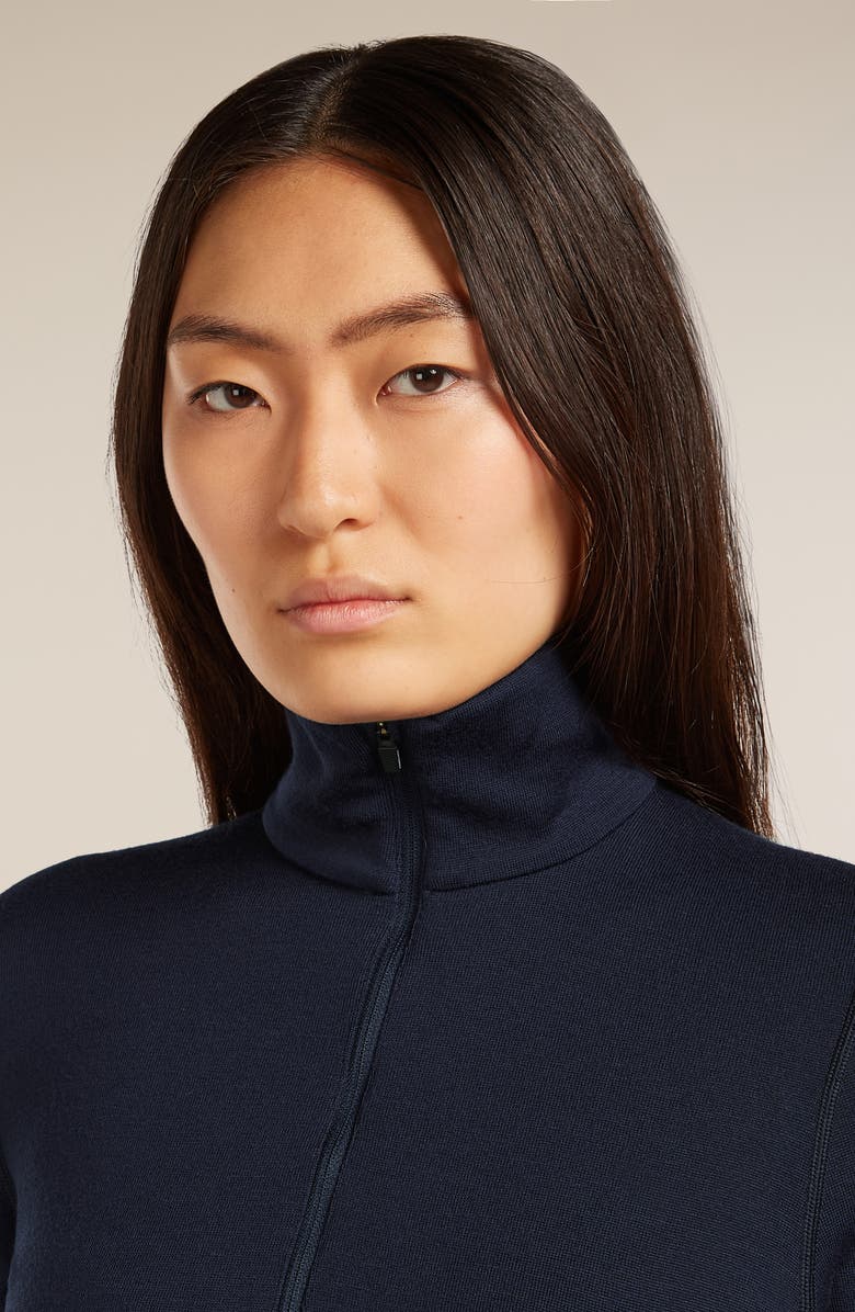 Icebreaker 260 Oasis Tech Merino Wool Half Zip Pullover, Alternate, color, Midnight Navy