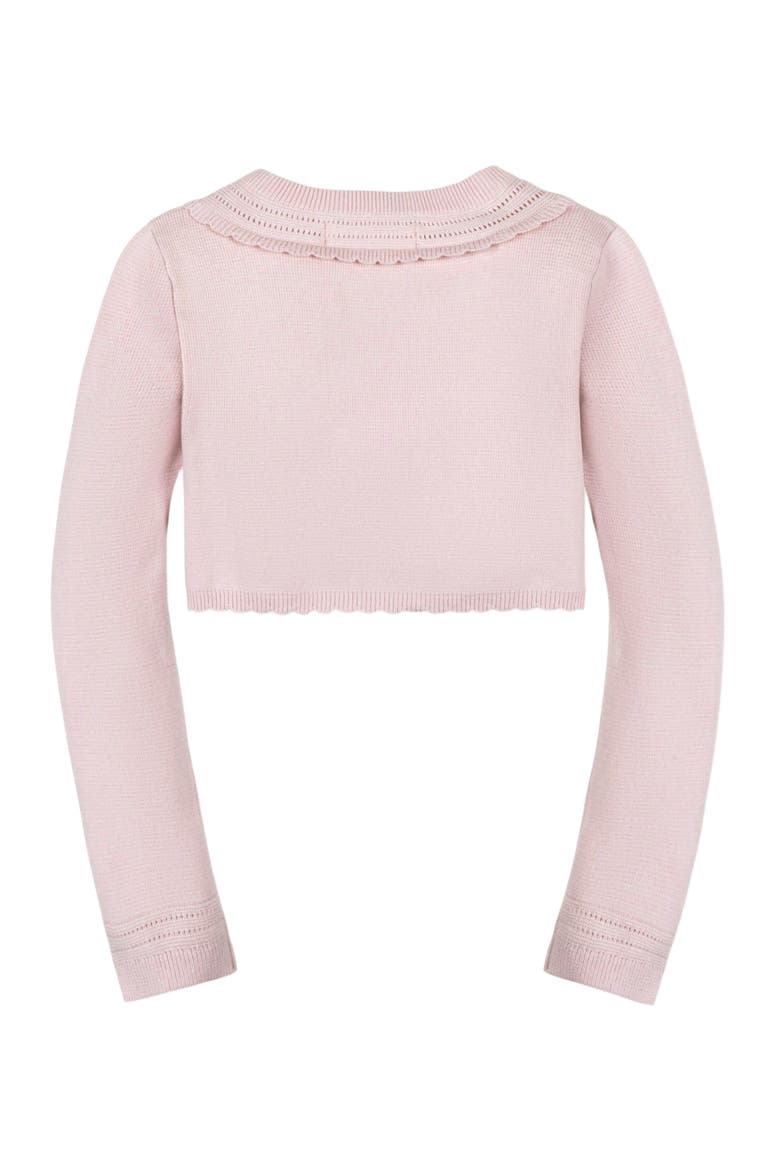 Baby Girls' Organic Cropped Special Cardigan, Infant, Alternate, color, Pale Pink Scallop
