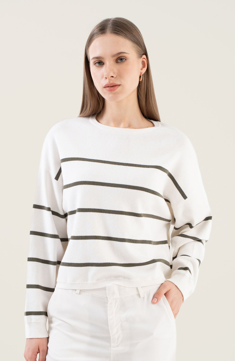 Italic Florence Featherlight Relaxed Sweater, Main, color, Vetiver / Ecru