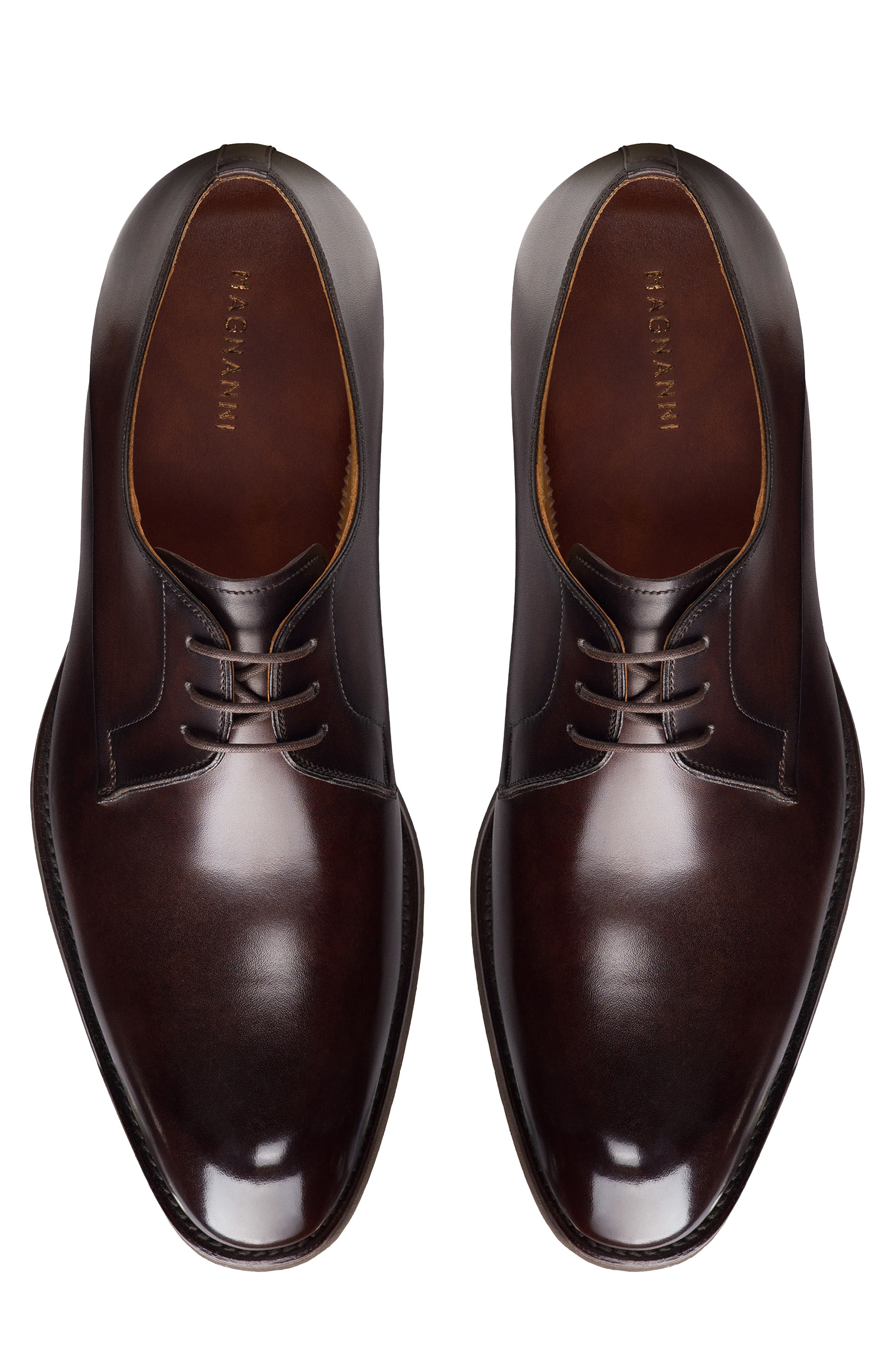 Magnanni Omero Plain Toe Derby, Alternate, color, Brown