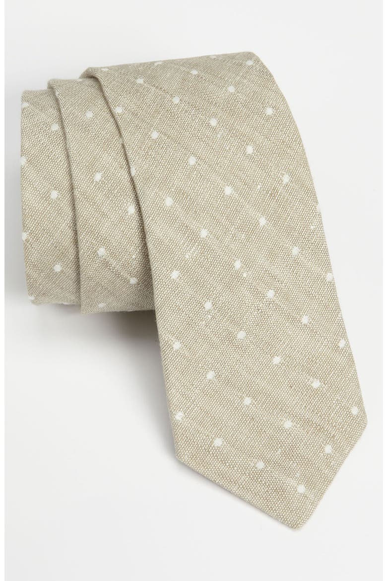 Polka Dot Tie, Main, color, TAUPE