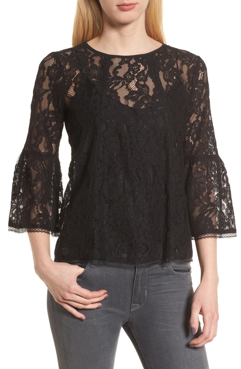 Chelsea28 Bell Sleeve Lace Top, Main, color, 