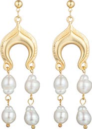 EYE CANDY LOS ANGELES Kate Faux Pearl Drop Earrings