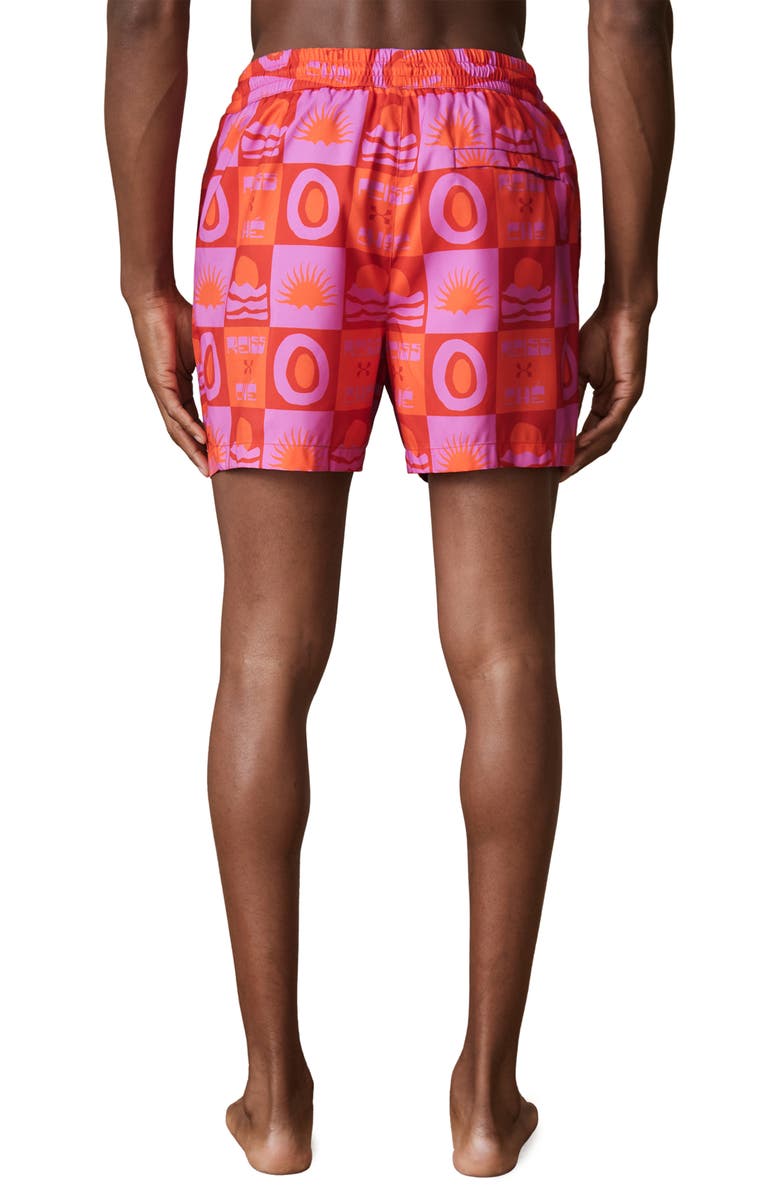 Reiss x Ché Trinity Swim Trunks, Alternate, color, Orange/ Pink