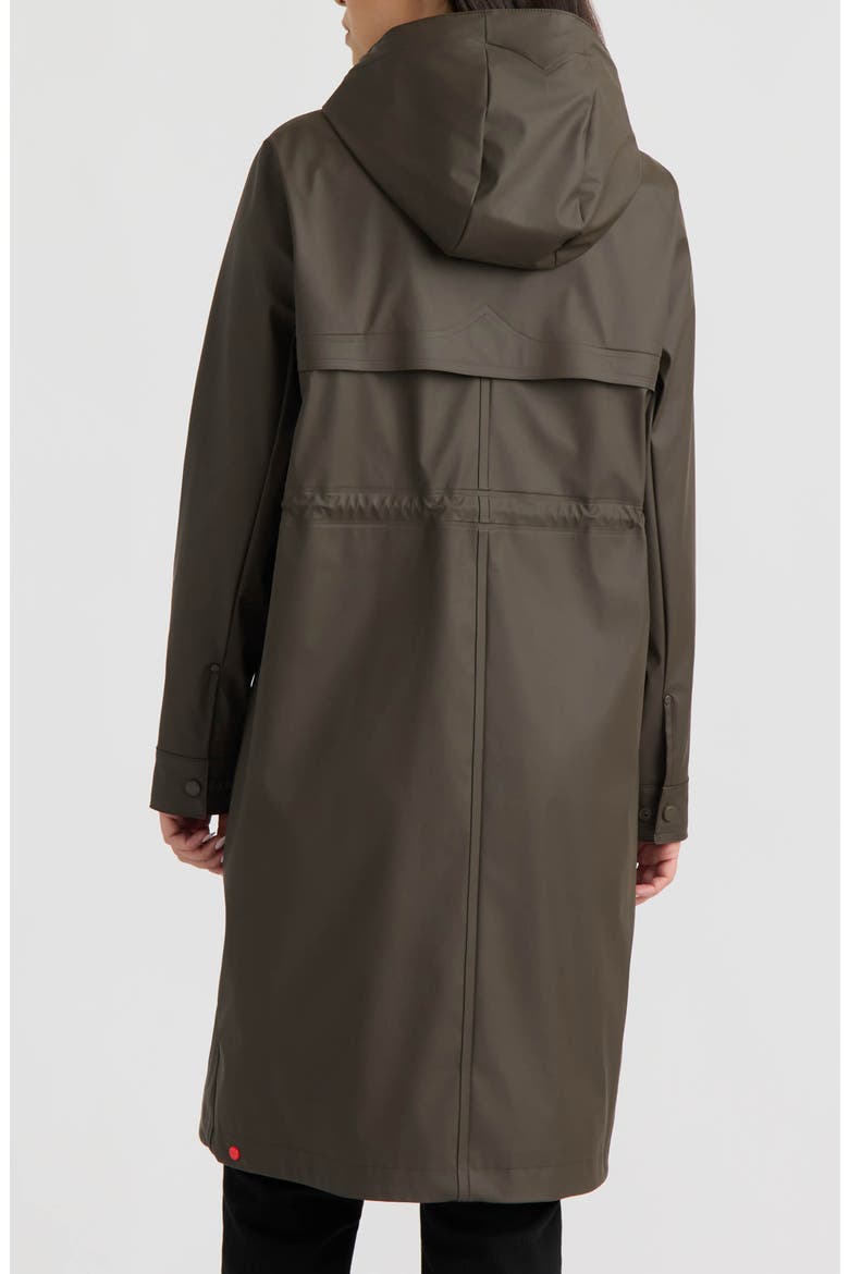 Darcy Longline Rubberized Rain Coat, Alternate, color, BROWNIE