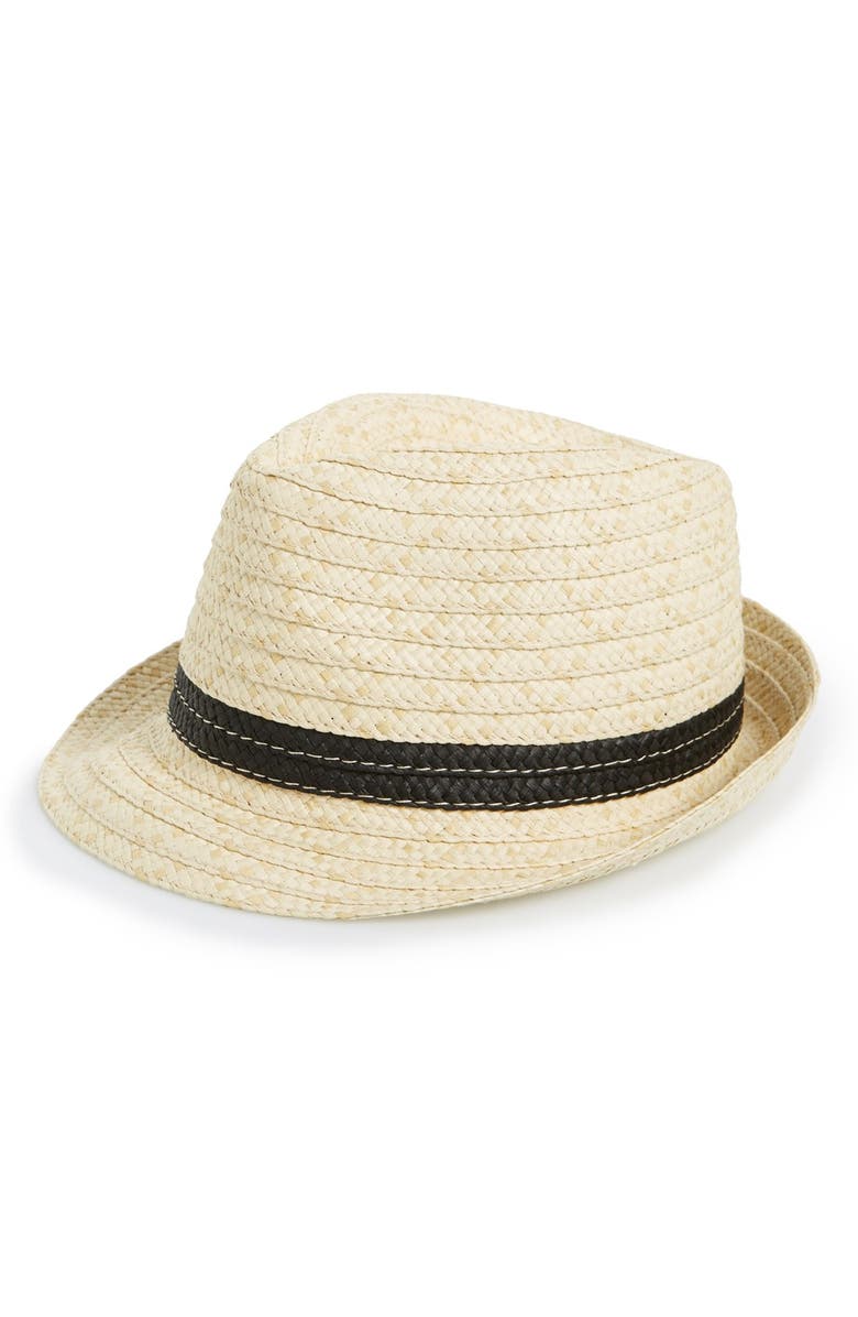Topman Straw Trilby Hat, Main, color,