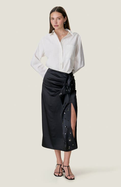 Ari Satin Drapey Skirt