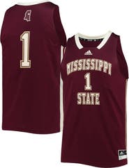 adidas Men's adidas #1 Maroon Mississippi State Bulldogs Reverse Retro Jersey
