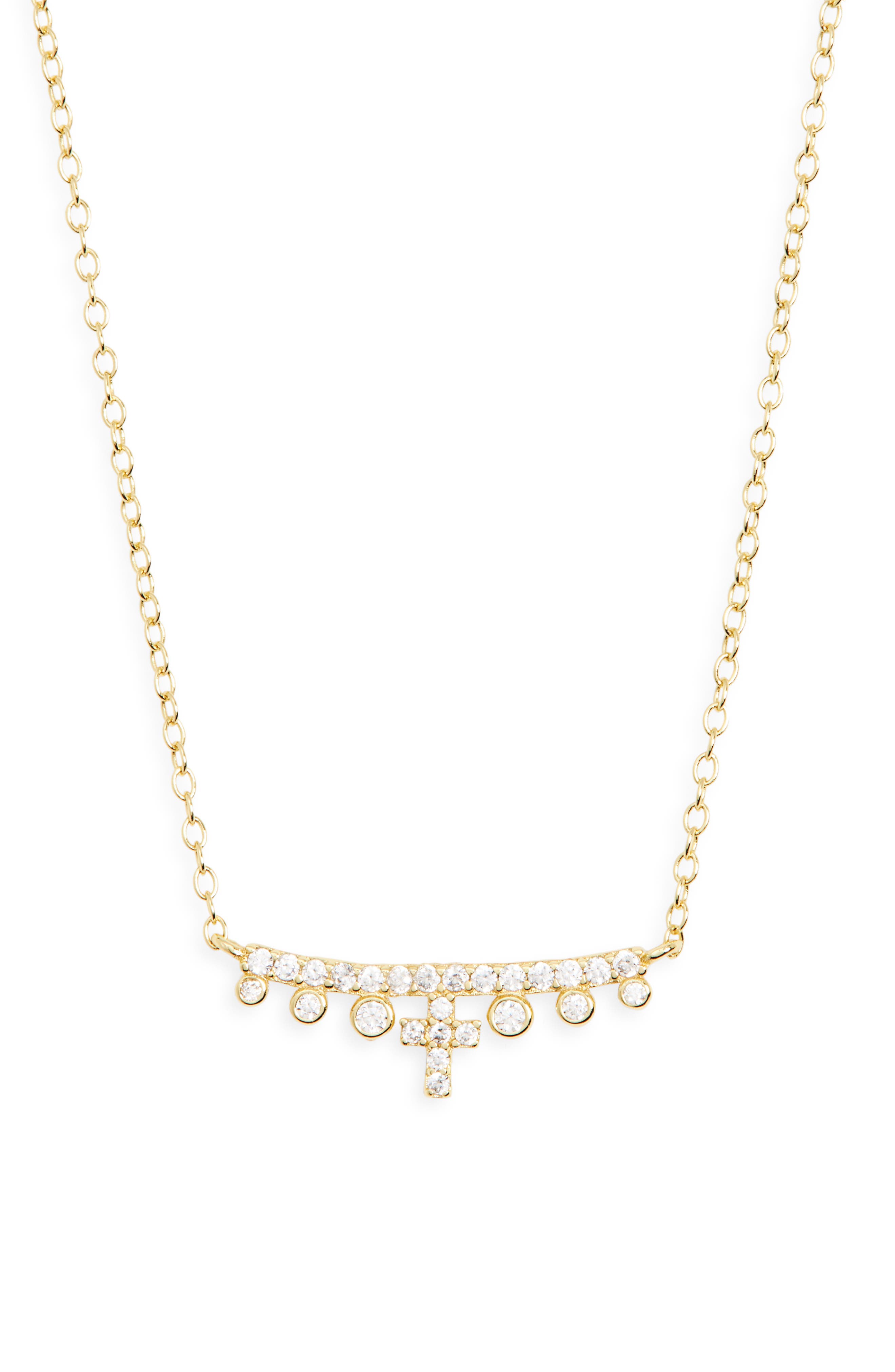 ARGENTO VIVO Cross Frontal Bar Necklace