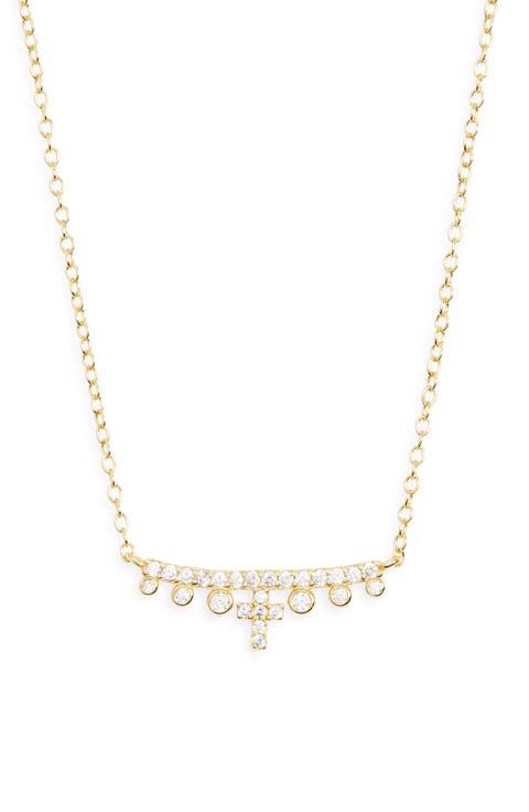 Cross Frontal Bar Necklace