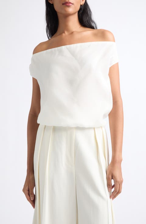 Larissa Off the Shoulder Silk Top