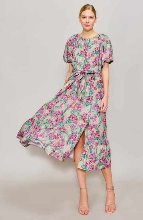 Melloday Floral Print Poplin Midi Dress