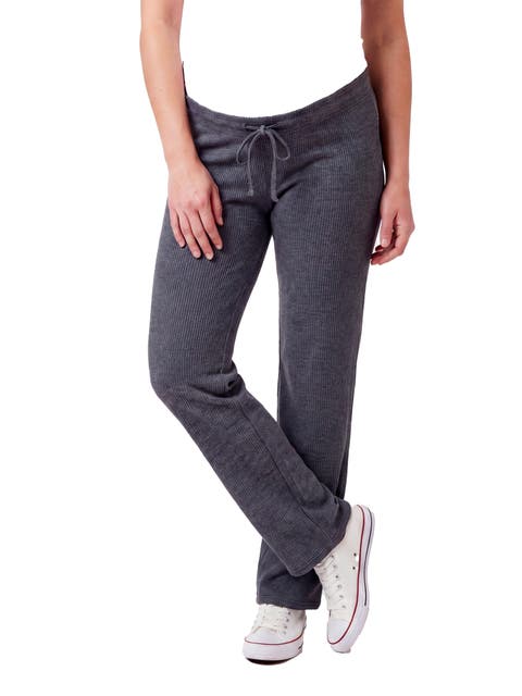 Maternity Basic Ribbed Knit Drawstring Straight Leg Lounge Pants