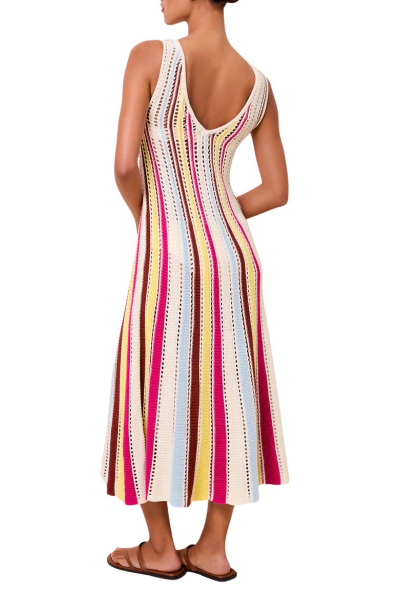 The Velmira Open Stitch Sleeveless Cover-Up Maxi Dress, Alternate, color, SYMI STRIPE