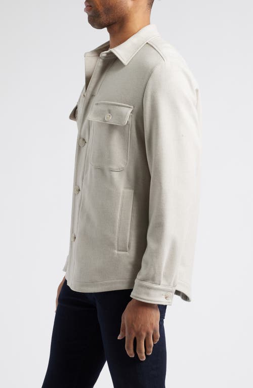 Hugo Boss Boss Carper Recycled Wool Blend Overshirt In Open White
