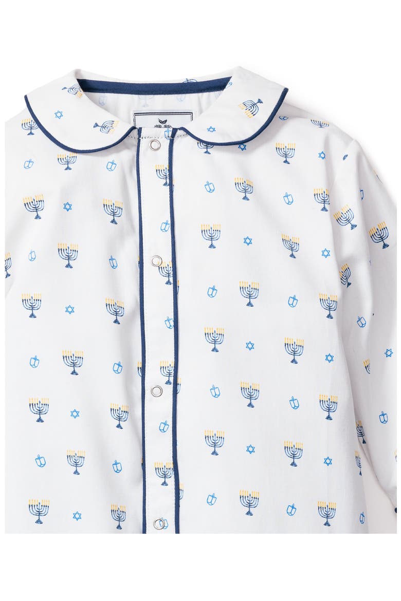 Hanukkah Cotton Blend Cambridge One-Piece Pajamas, Alternate, color, WHITE