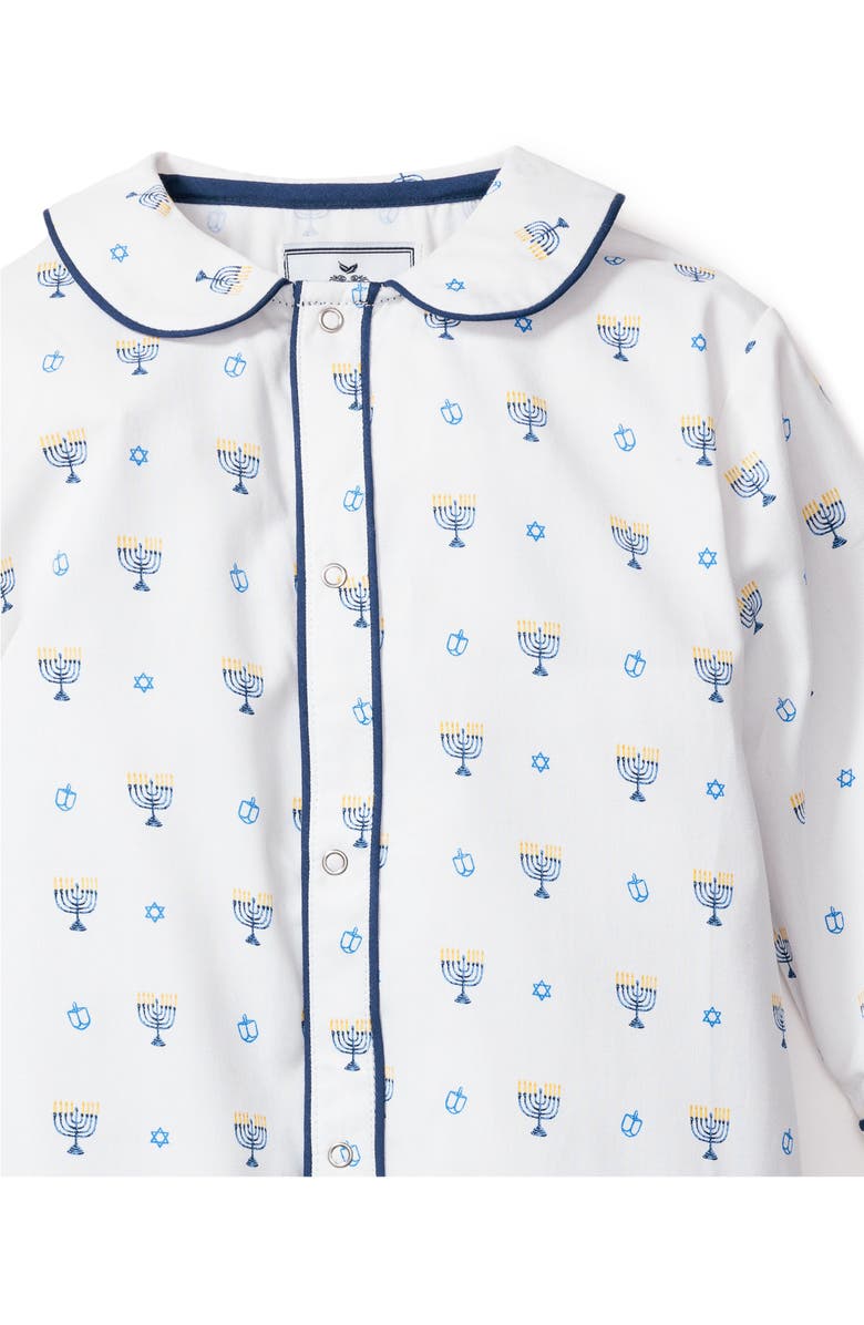 Petite Plume Hanukkah Cotton Blend Cambridge One-Piece Pajamas, Alternate, color, 