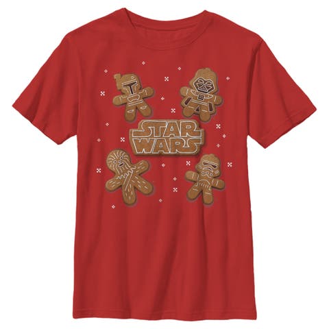 Boy's Star Wars Christmas Gingerbread Characters  Graphic T-Shirt