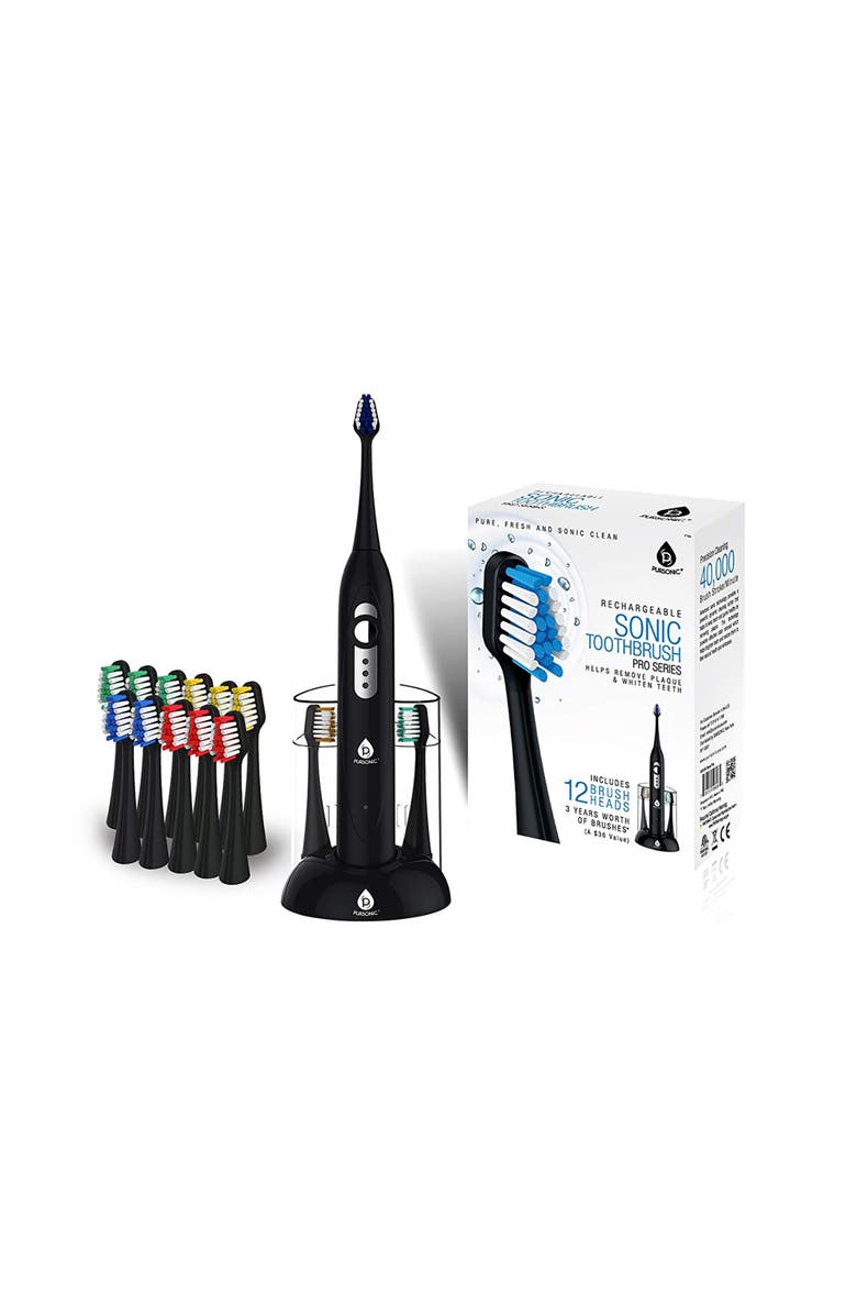 PURSONIC SPM Sonic movement Rechargeable Electric Toothbrush - Black, Alternate, color, Black