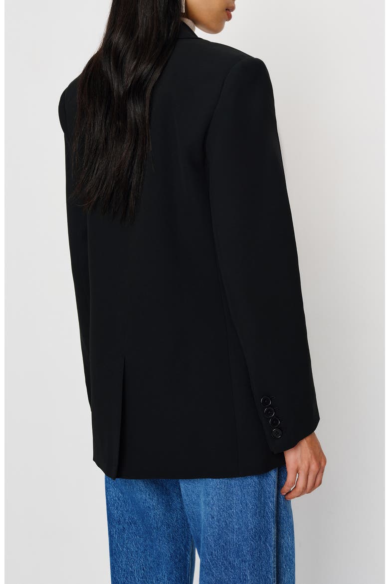 James Relaxed One-Button Crepe Blazer, Alternate, color, BLACK