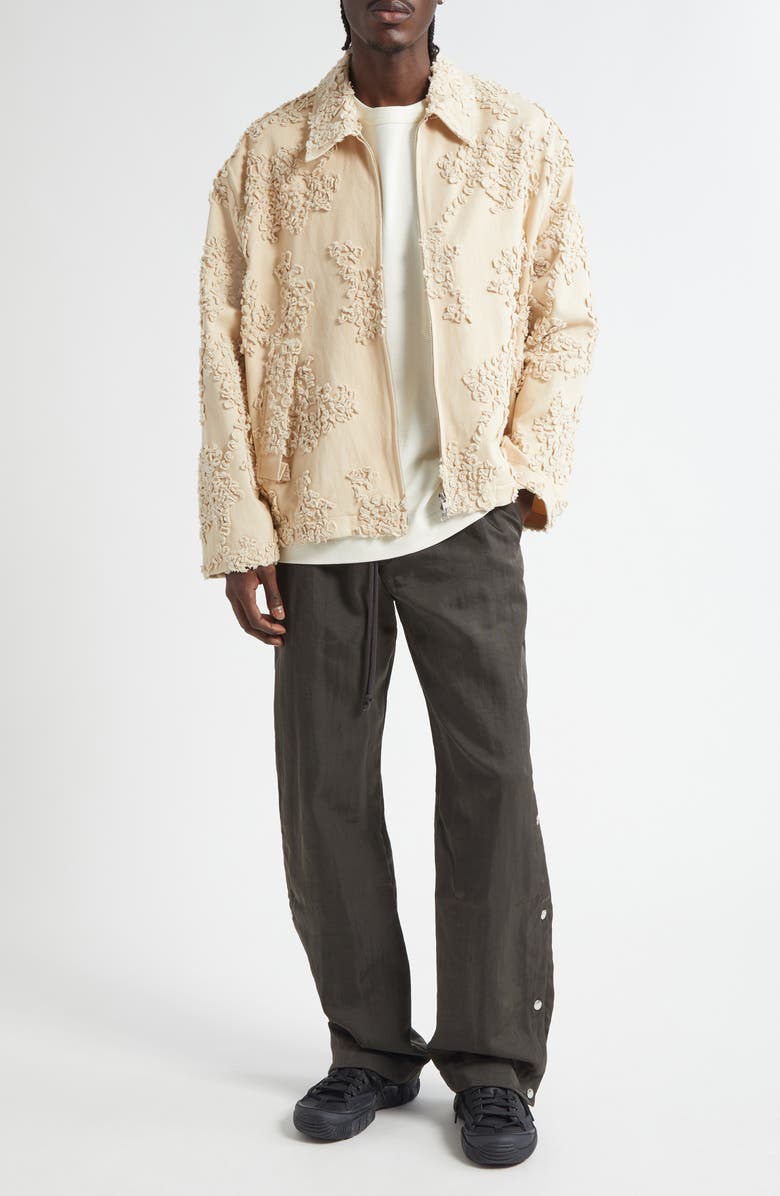 SONG FOR THE MUTE Tonal Appliqué Cotton Twill Jacket, Alternate, color, Sand