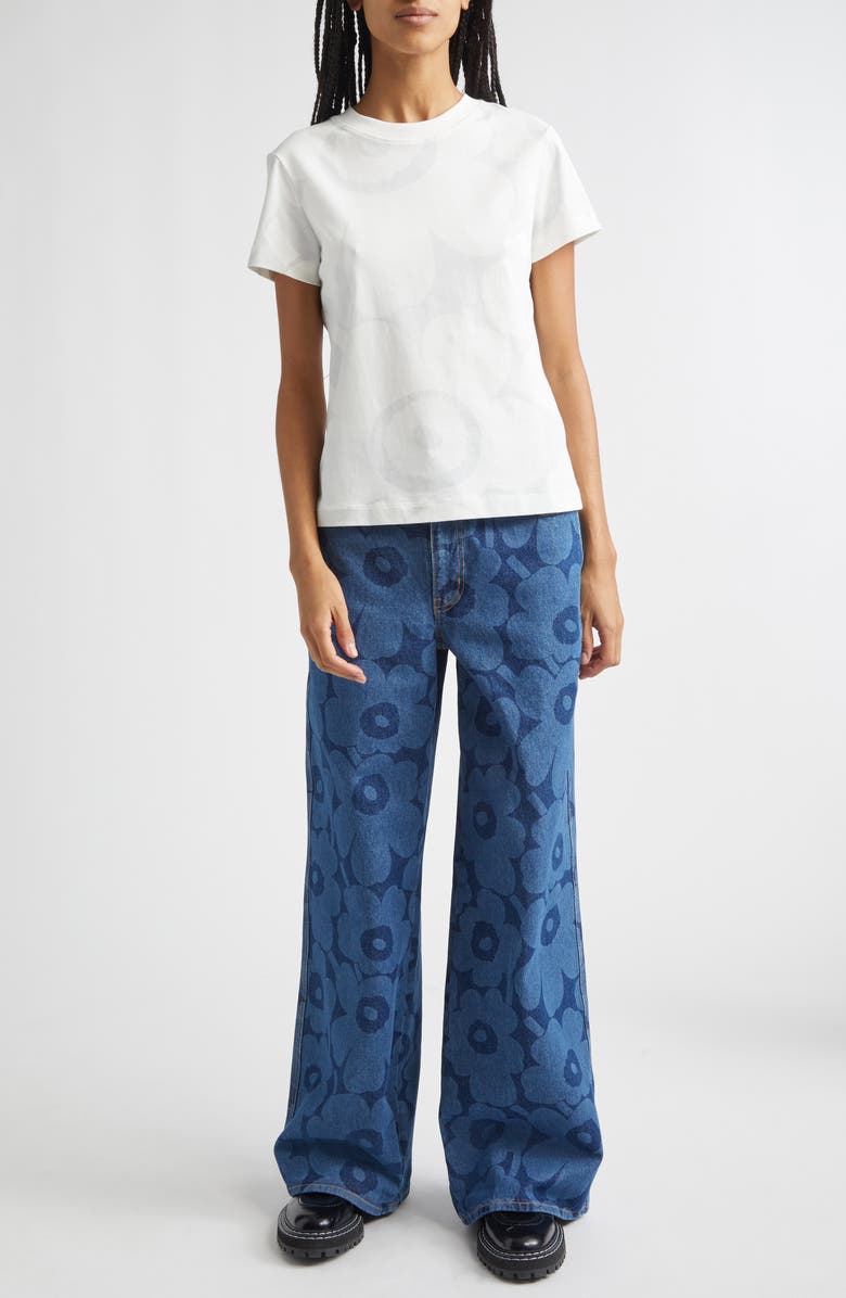 Marimekko Heleys Unikko Cotton T-Shirt, Alternate, color, White