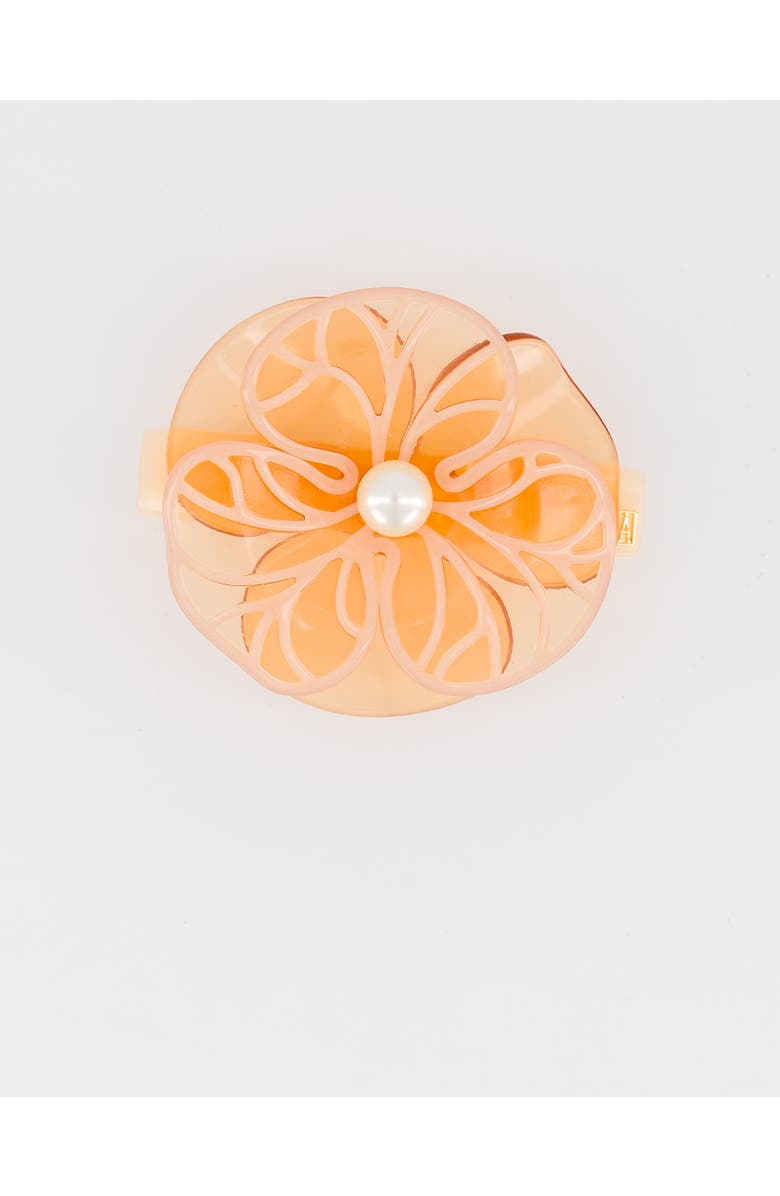Alexandre de Paris Boheme camelia acetate hair barette, Main, color, Peach