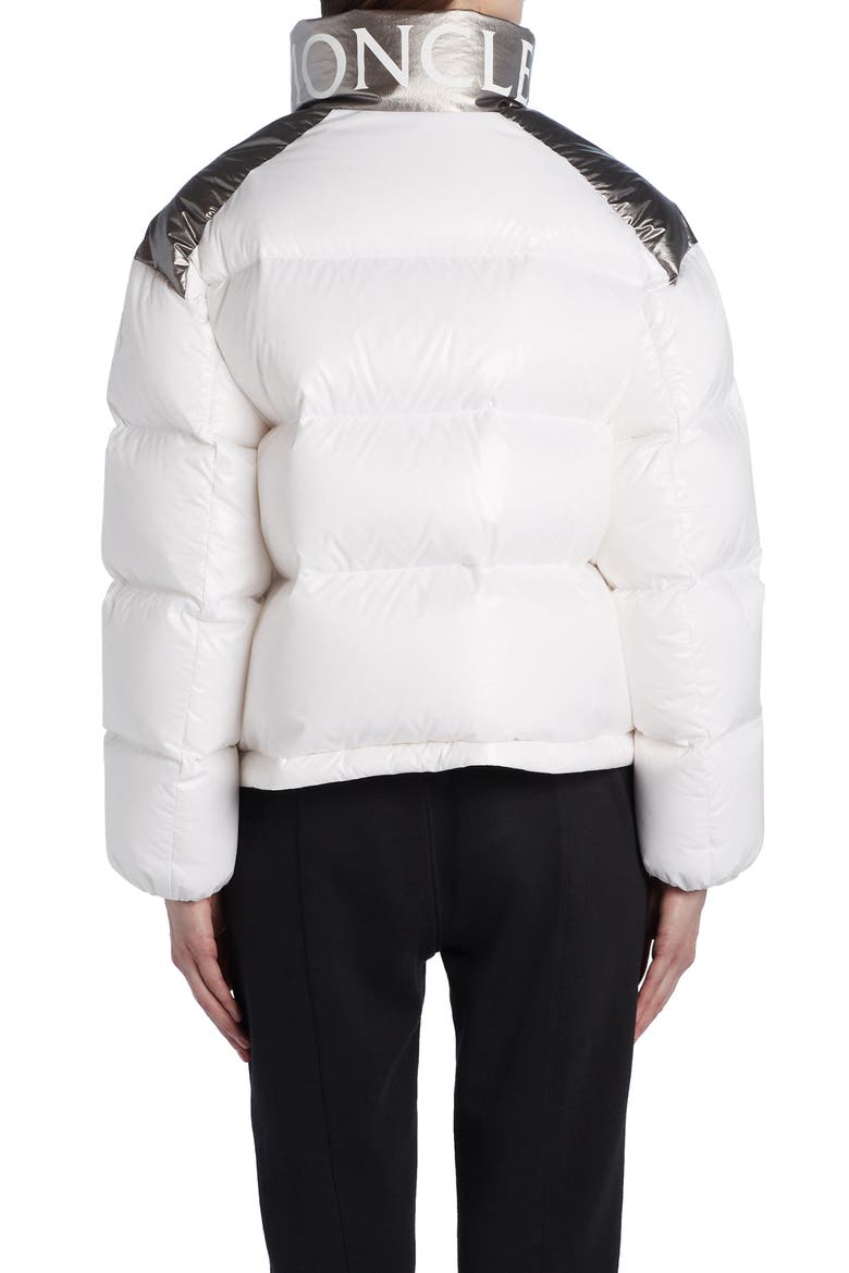 Cuscute Metallic Collar Down Puffer Jacket, Alternate, color, WHITE