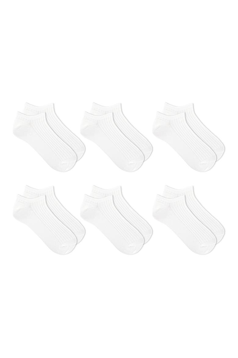 6-Pack Assorted No-Show Socks, Main, color, WHITE