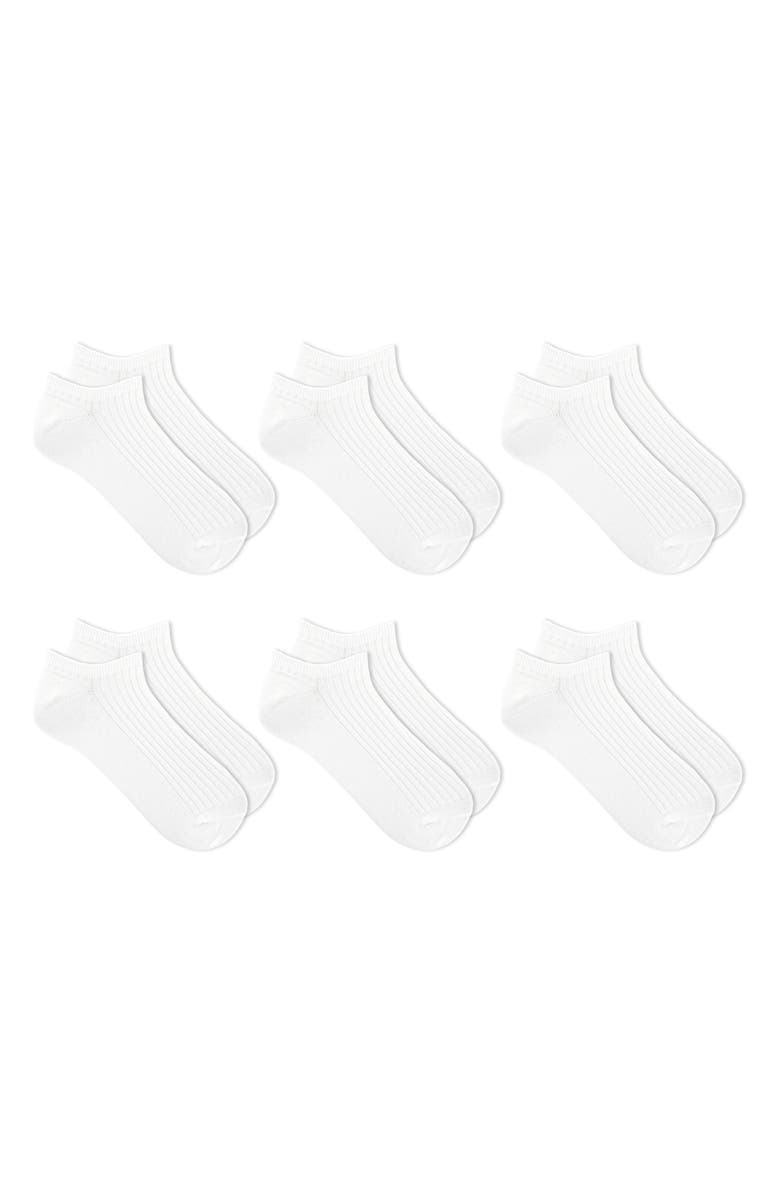 K Bell Socks 6-Pack Assorted No-Show Socks, Main, color, White