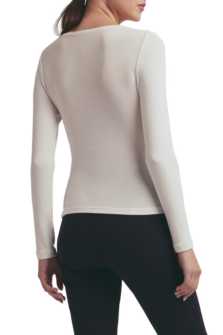 The Long Sleeve Rib Henley, Alternate, color, WHITE