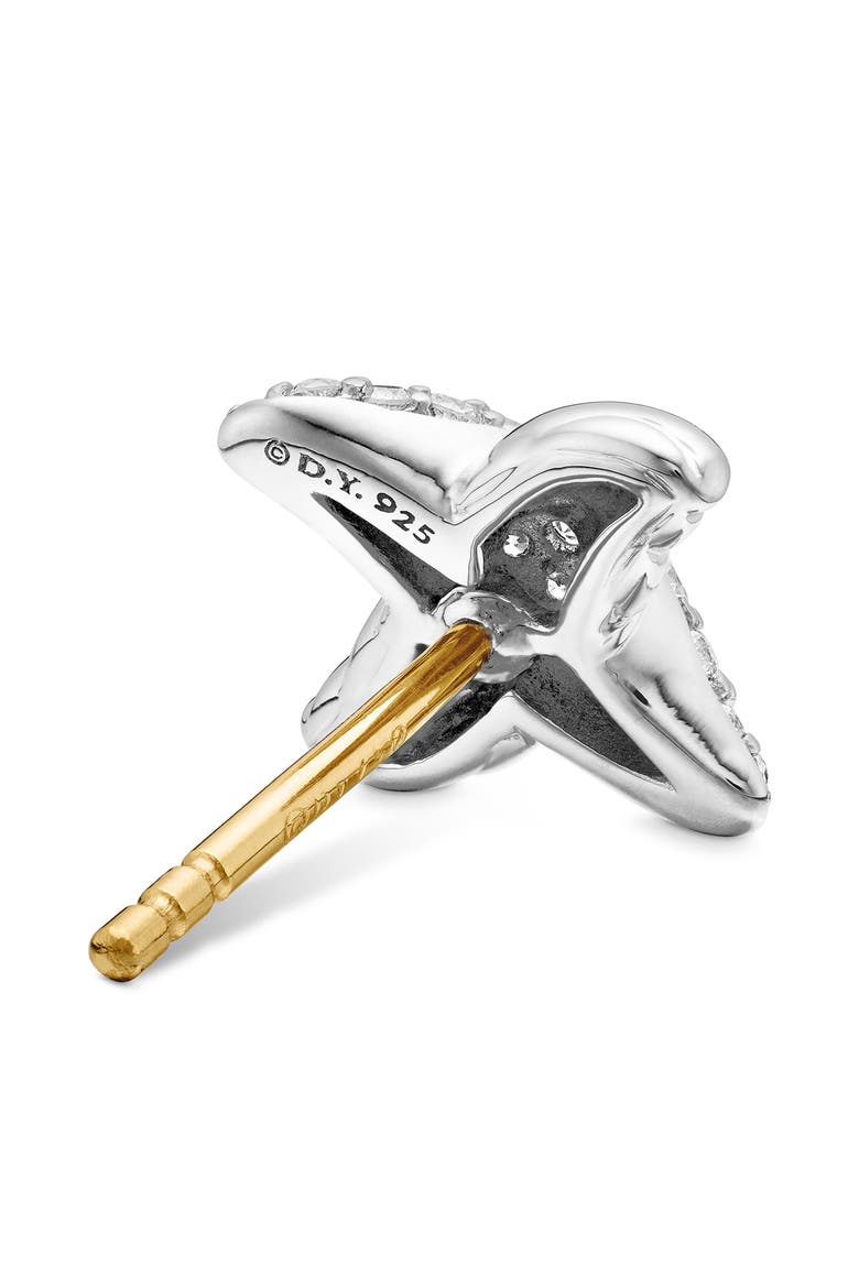 X Stud Earrings with Diamonds, Alternate, color, DIAMOND