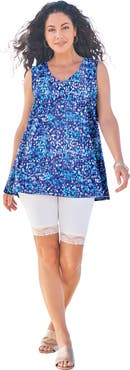 Roaman's Plus Size Cotton Ultimate Swing Tank Top