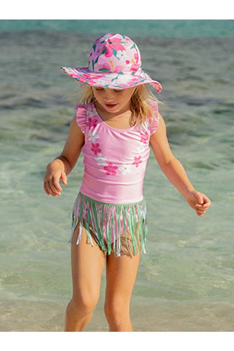 Infant & Toddlers Sun Protective UPF 50+ Keilani One-Piece Swimsuit with Fringe, Alternate, color, Lei Pink