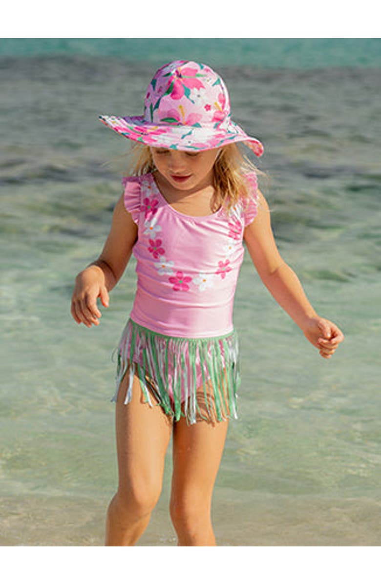 Flap Happy Infant & Toddlers Sun Protective UPF 50+ Keilani One-Piece Swimsuit with Fringe, Alternate, color, Lei Pink