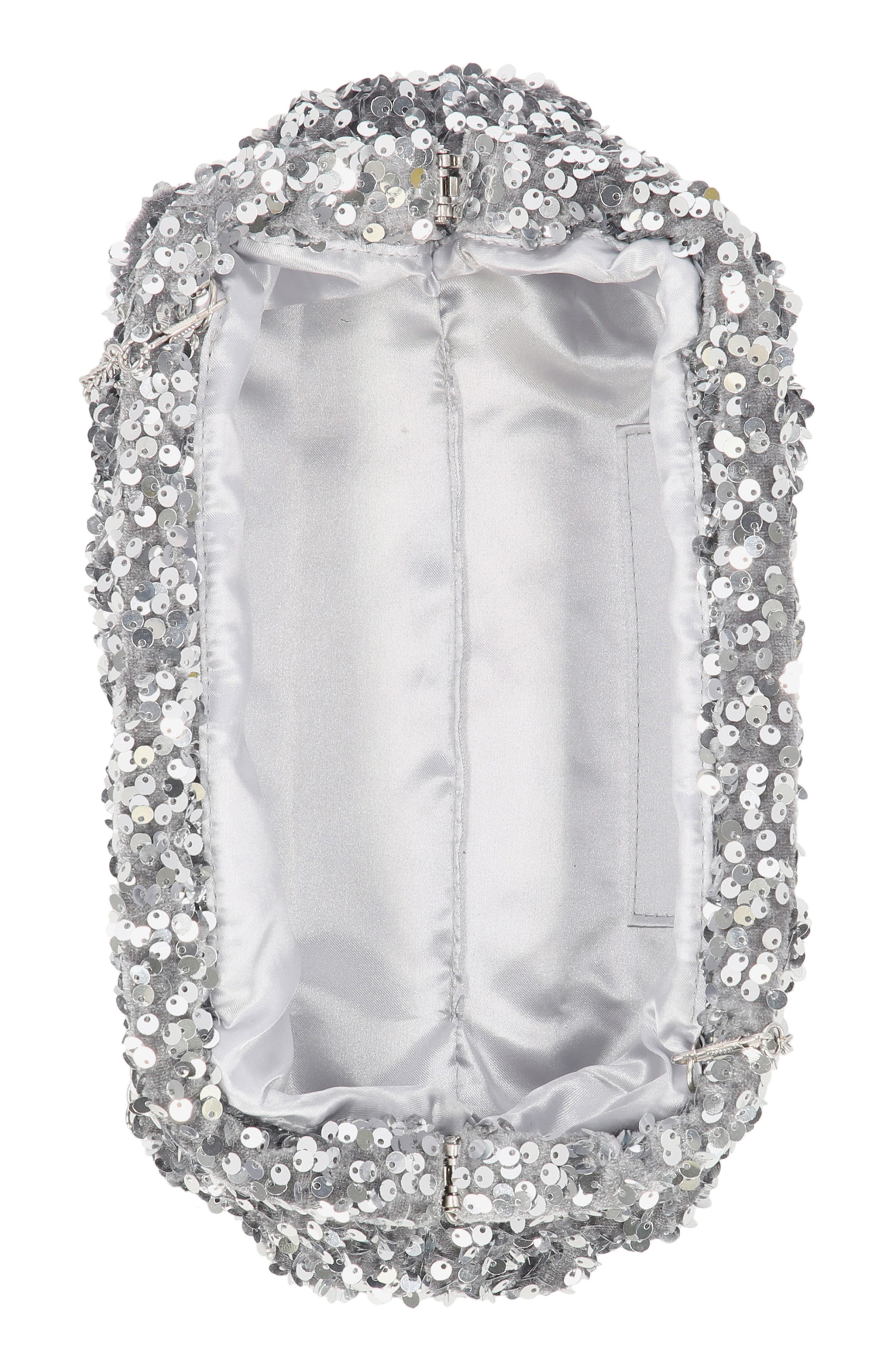 Janie Sequins Clutch, Alternate, color, SILVER