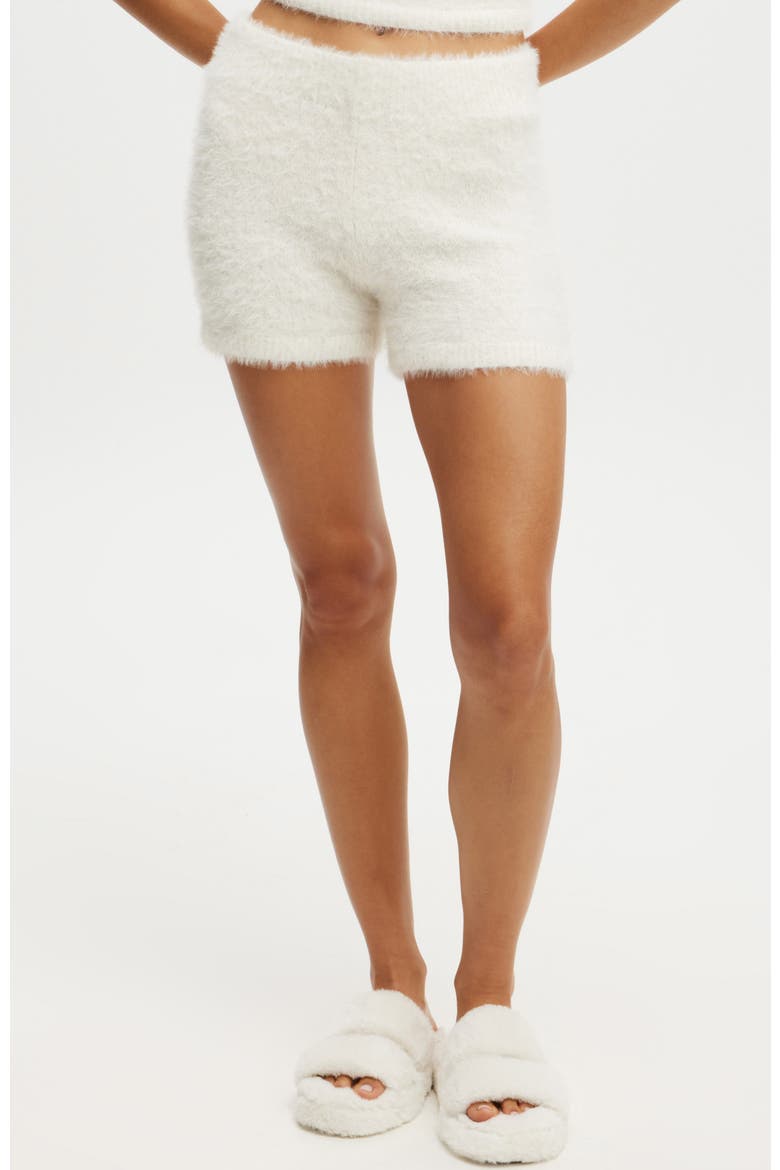 Women's Novelty Knitted Short, Main, color, Coconut Milk Fluffy