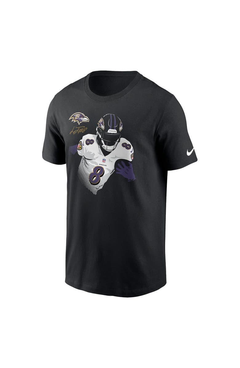 Nike Men's Nike Lamar Jackson Black Baltimore Ravens Player Graphic T-Shirt, Alternate, color,