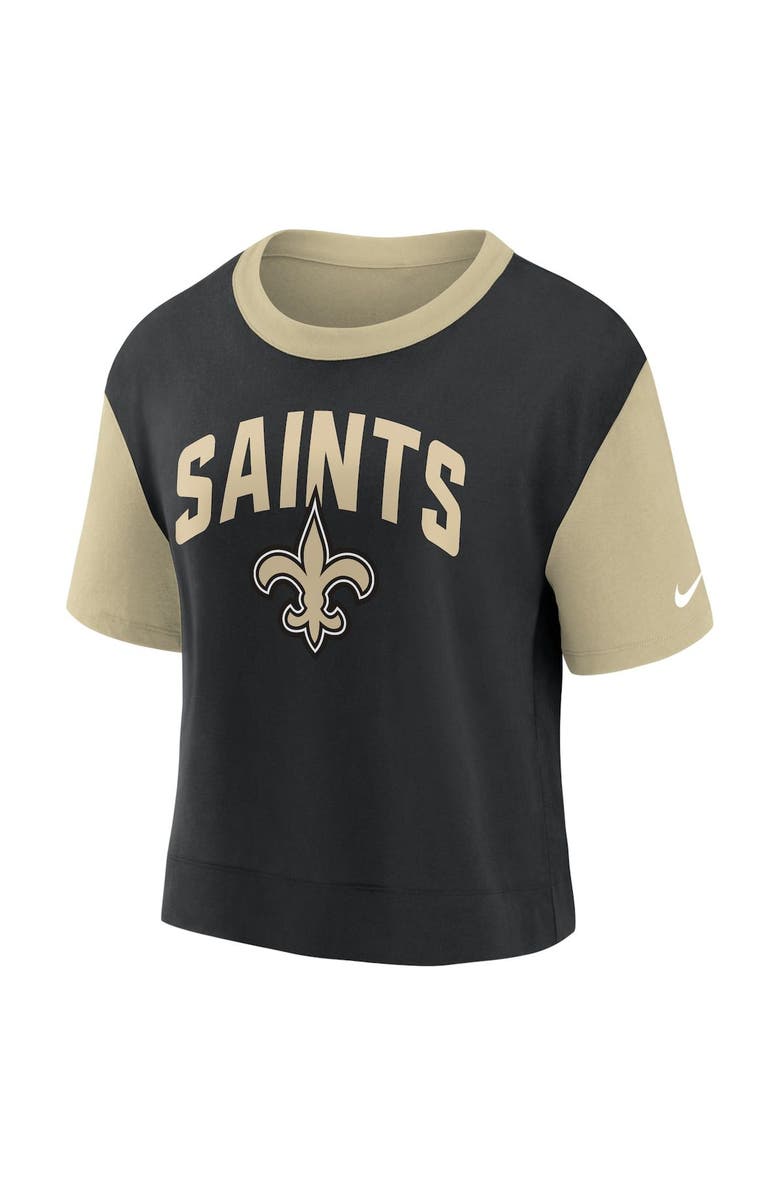 Nike Women's Nike Gold/Black New Orleans Saints High Hip Fashion T-Shirt, Alternate, color, Gold