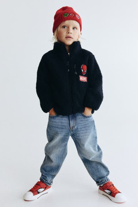 Appliquéd Teddy Fleece Jacket