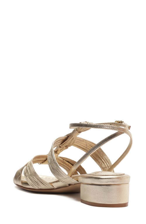 Alexandre Birman Olga Metallic Leather Block-heel Strappy Sandals