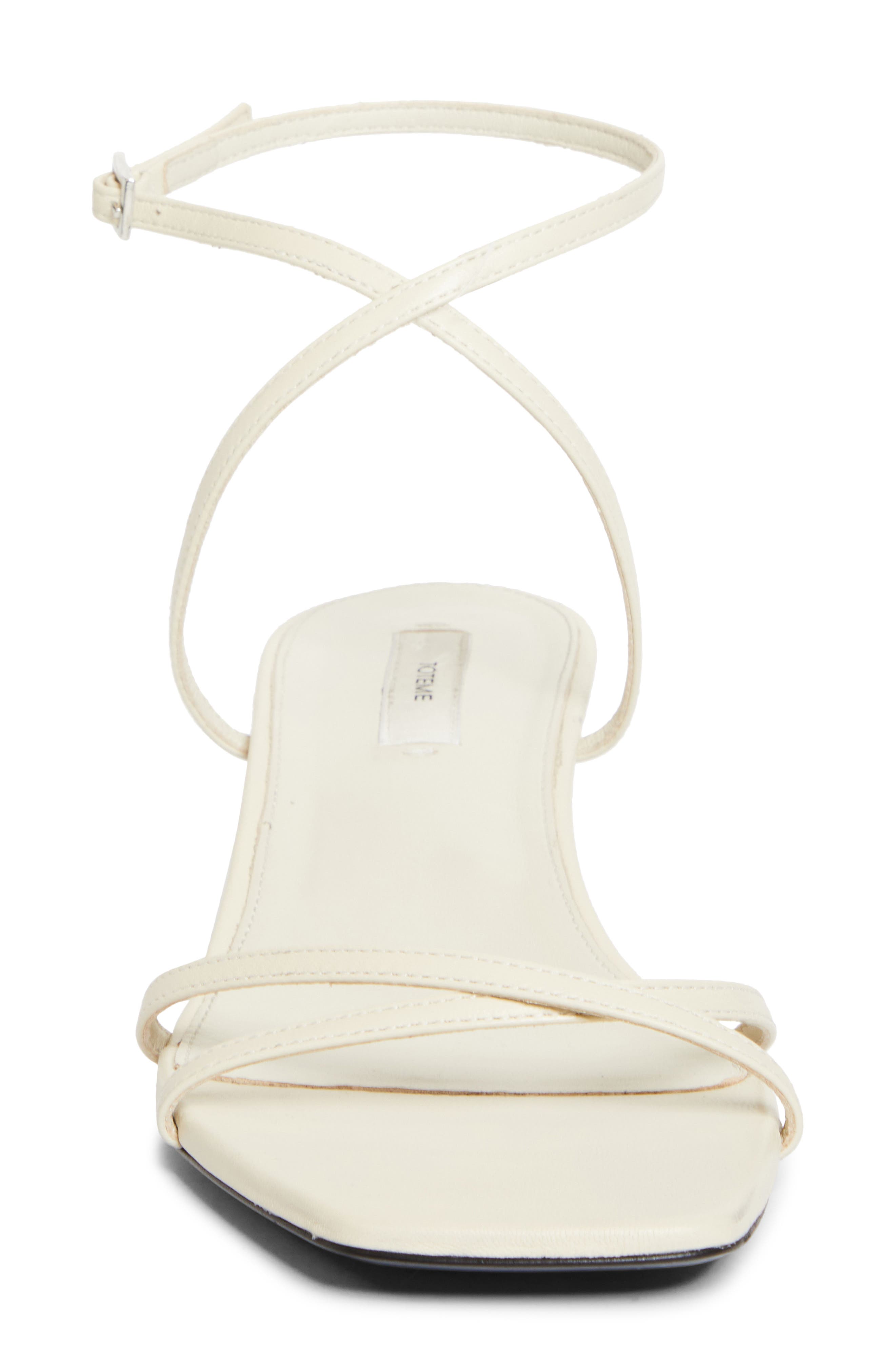 TOTEME Crossover Kitten Heel Sandal, Alternate, color, Off-White