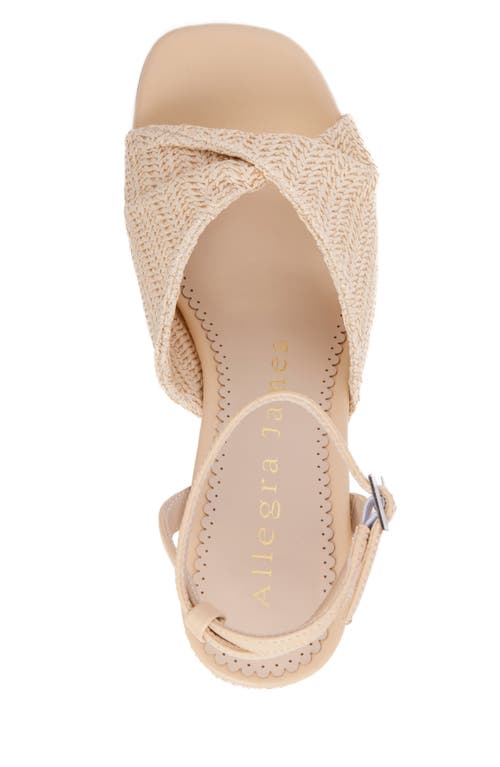 Allegra James Mona Raffia Wedge Sandal In Natural