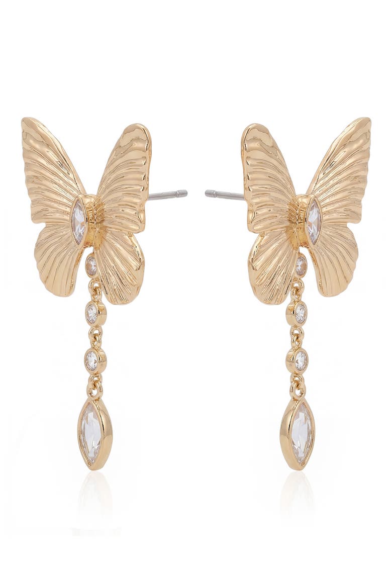 Fluttering Glow Drop Earrings, Alternate, color, GOLD